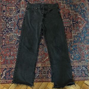 GAP 90s Loose Jeans Black with Grungy distressed released hem and inseam cuts